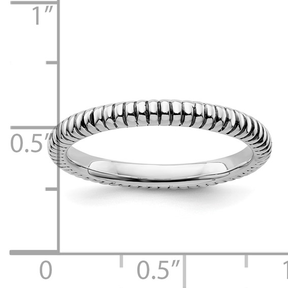 Sterling Silver Stackable Expressions Antiqued Ring