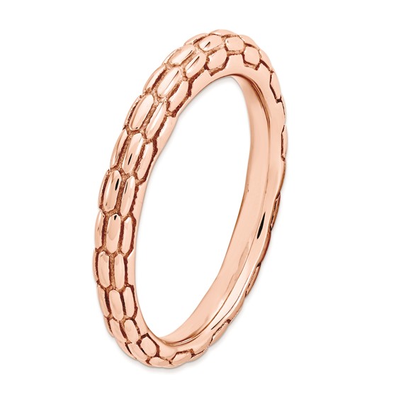 Sterling Silver Stackable Expressions Pink-plated Domed Ring