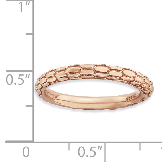 Sterling Silver Stackable Expressions Pink-plated Domed Ring