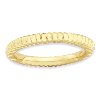 Sterling Silver Stackable Expressions Gold-plated Domed Ring