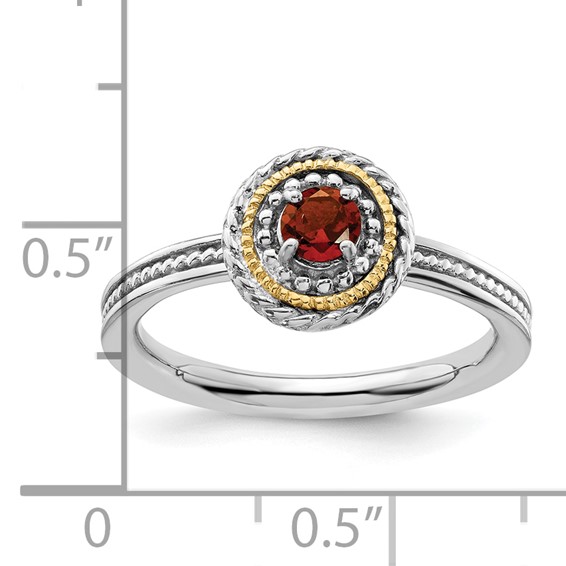 Sterling Silver & 14k Stackable Expressions Sterling Silver Gemstone Rings