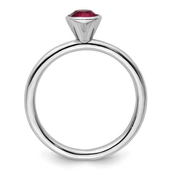 Sterling Silver Stackable Expressions High 5mm January Crystal Ring