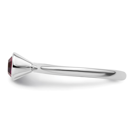 Sterling Silver Stackable Expressions High 5mm February Crystal Ring