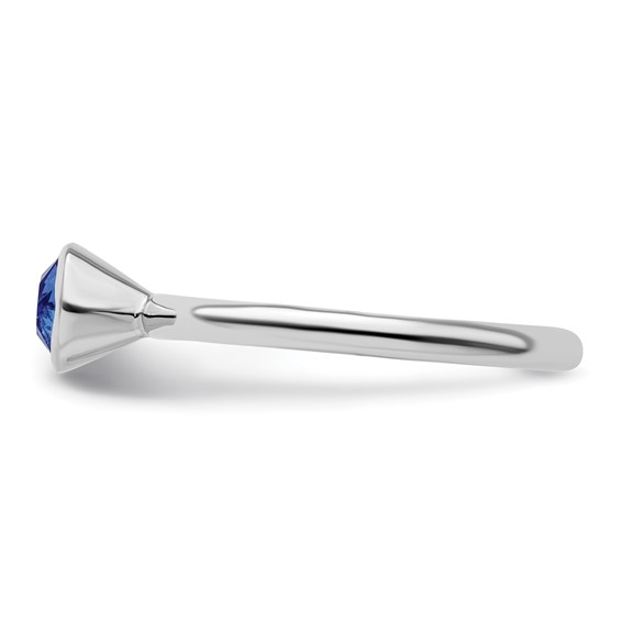 Sterling Silver Stackable Expressions High 5mm September Crystal Ring