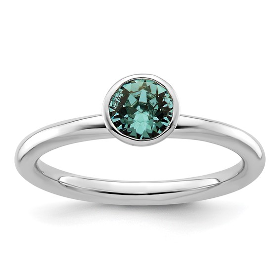 Sterling Silver Stackable Expressions High 5mm December Crystal Ring