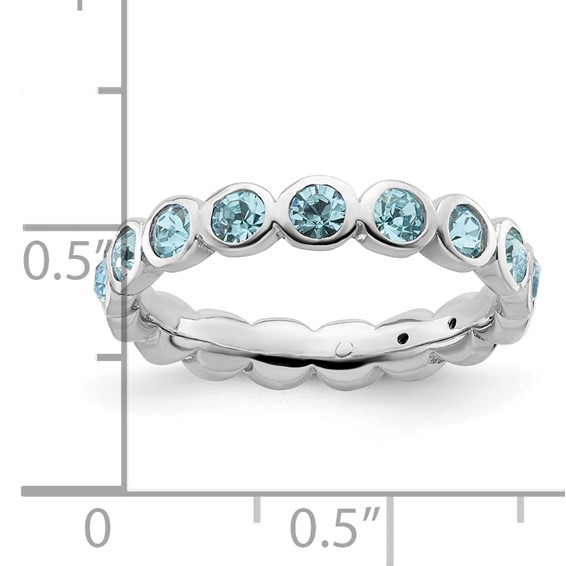 Sterling Silver Stackable Expressions March Crystal Ring
