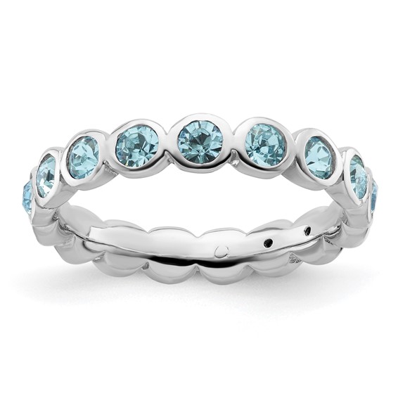Sterling Silver Stackable Expressions March Crystal Ring