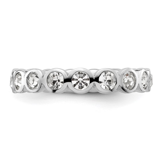 Sterling Silver Stackable Expressions April Crystal Ring