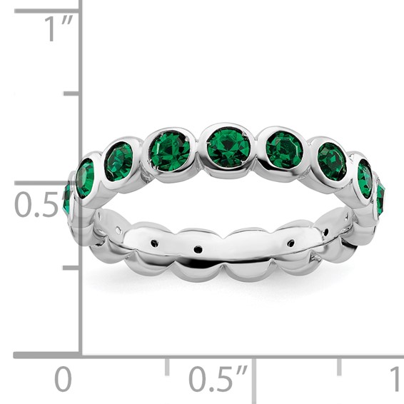 Sterling Silver Stackable Expressions May Crystal Ring