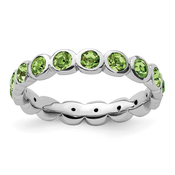 Sterling Silver Stackable Expressions August Crystal Ring