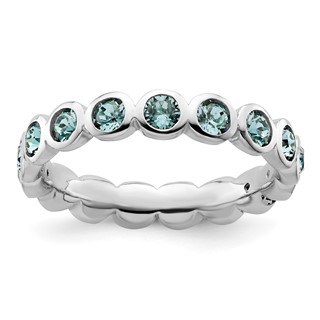 Sterling Silver Stackable Expressions December Crystal Ring