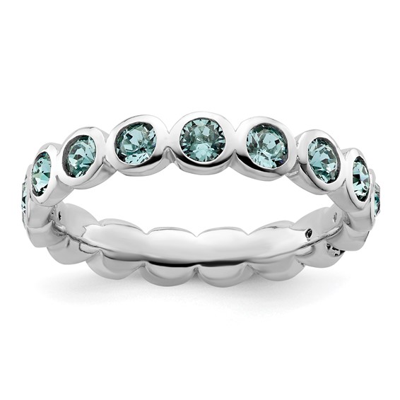Sterling Silver Stackable Expressions December Crystal Ring