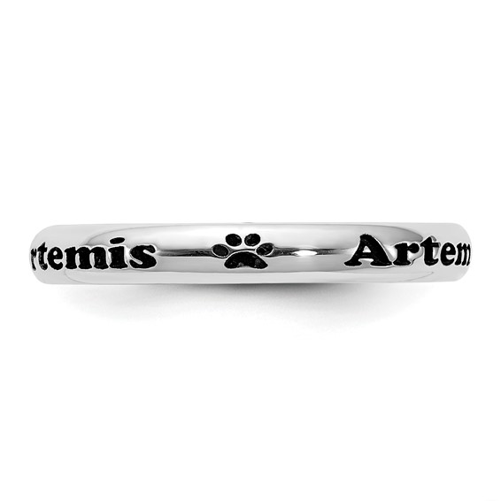 Stackable Expressions Personalized Paw Print Rings  