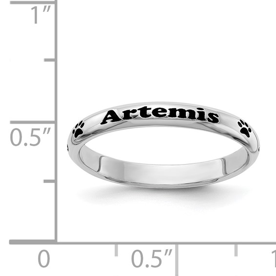 Stackable Expressions Personalized Paw Print Rings  