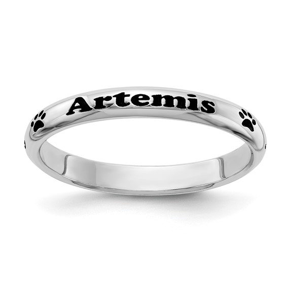 Stackable Expressions Personalized Paw Print Rings  