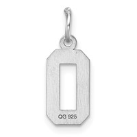Sterling Silver Rhodium-plated Diamond-cut #0 Charm view 4