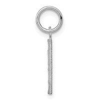 Sterling Silver Rhodium-plated Diamond-cut #1 Charm view 2