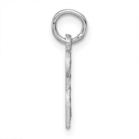 Sterling Silver Rhodium-plated Diamond-cut #2 Charm view 2