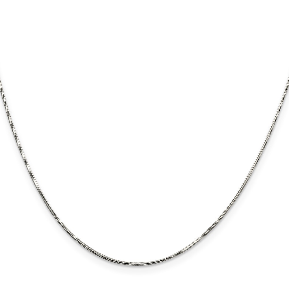 Sterling Silver Rhodium-plated .8mm Round Snake Chain (QSN020R-24)
