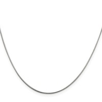 Sterling Silver Rhodium-plated .8mm Round Snake Chain view 2