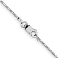 Sterling Silver Rhodium-plated .8mm Round Snake Chain view 3