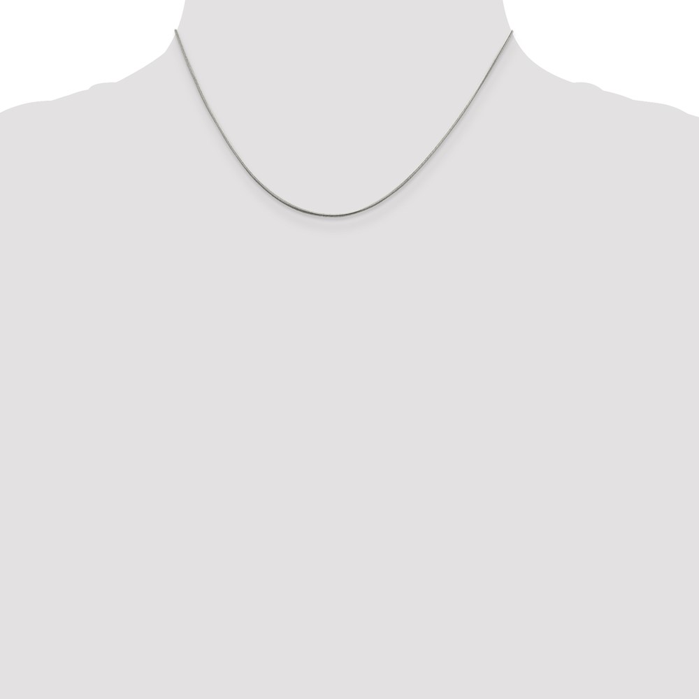 Sterling Silver Rhodium-plated .8mm Round Snake Chain (QSN020R-16)