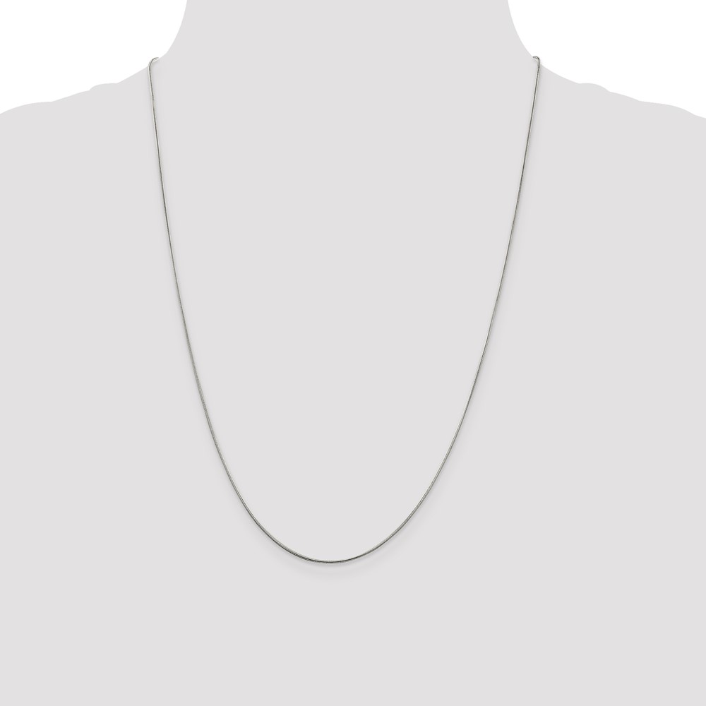 Sterling Silver Rhodium-plated .8mm Round Snake Chain (QSN020R-24)