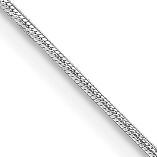 Sterling Silver Rhodium-plated.8mm Round Snake Chain