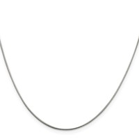 Sterling Silver Rhodium-plated .8mm Round Snake Chain W 2in Ext. view 2
