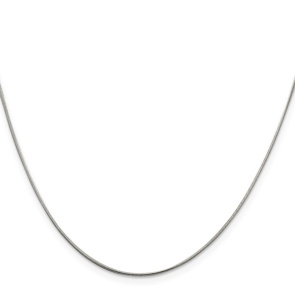 Sterling Silver Rhodium-plated .8mm Round Snake Chain w/2in ext. (QSN020RH-18)