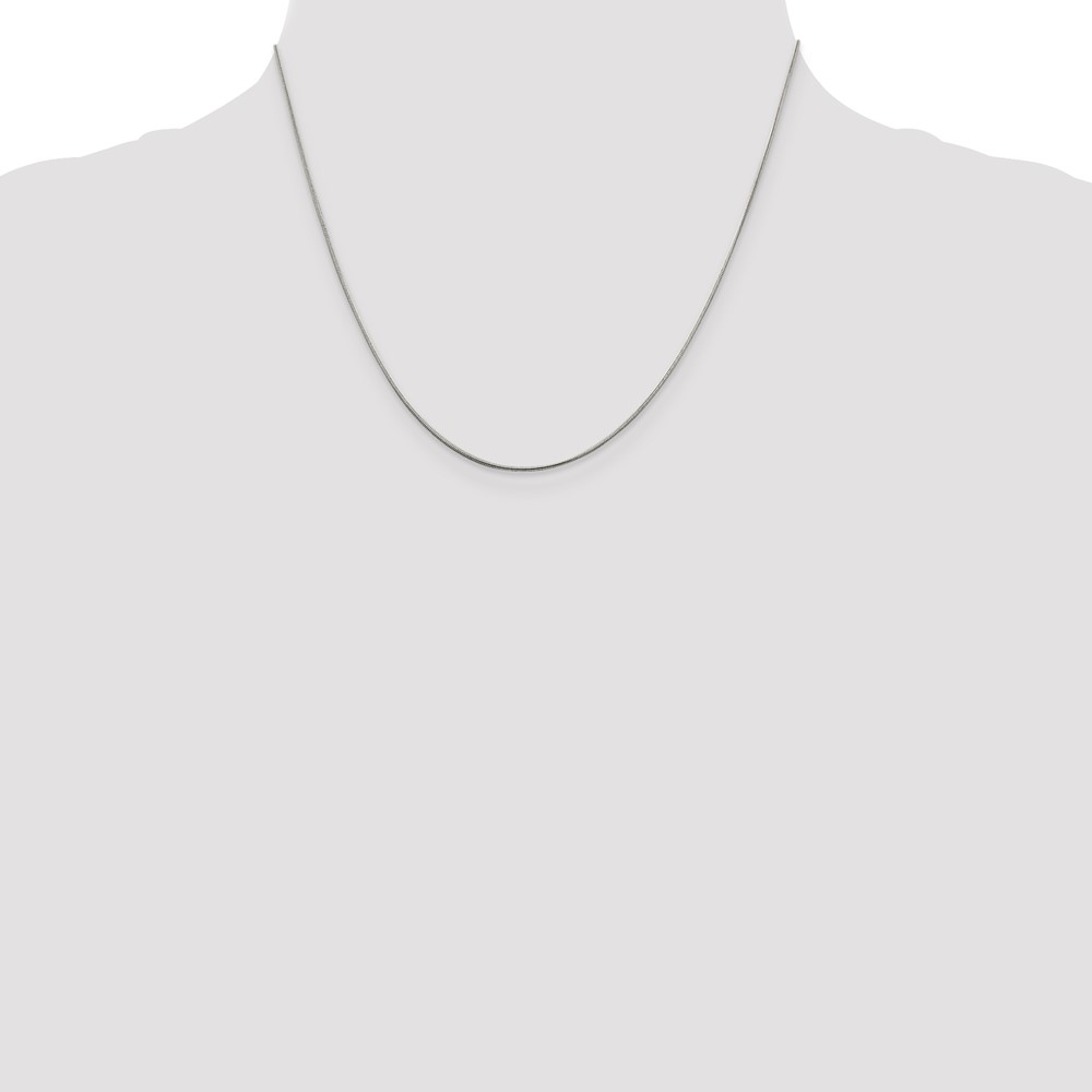 Sterling Silver Rhodium-plated .8mm Round Snake Chain w/2in ext. (QSN020RH-18)
