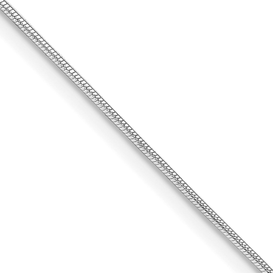 Sterling Silver Rhodium-plated .8mm Round Snake Chain w/2in ext. (QSN020RH-18)