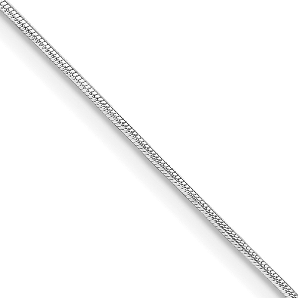 Sterling Silver Rhodium-plated .8mm Round Snake Chain w/2in ext. (QSN020RH-18)