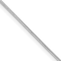 Sterling Silver Rhodium-plated .8mm Round Snake Chain W 2in Ext. view 1