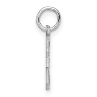 Sterling Silver Rhodium-plated Diamond-cut #3 Charm view 2