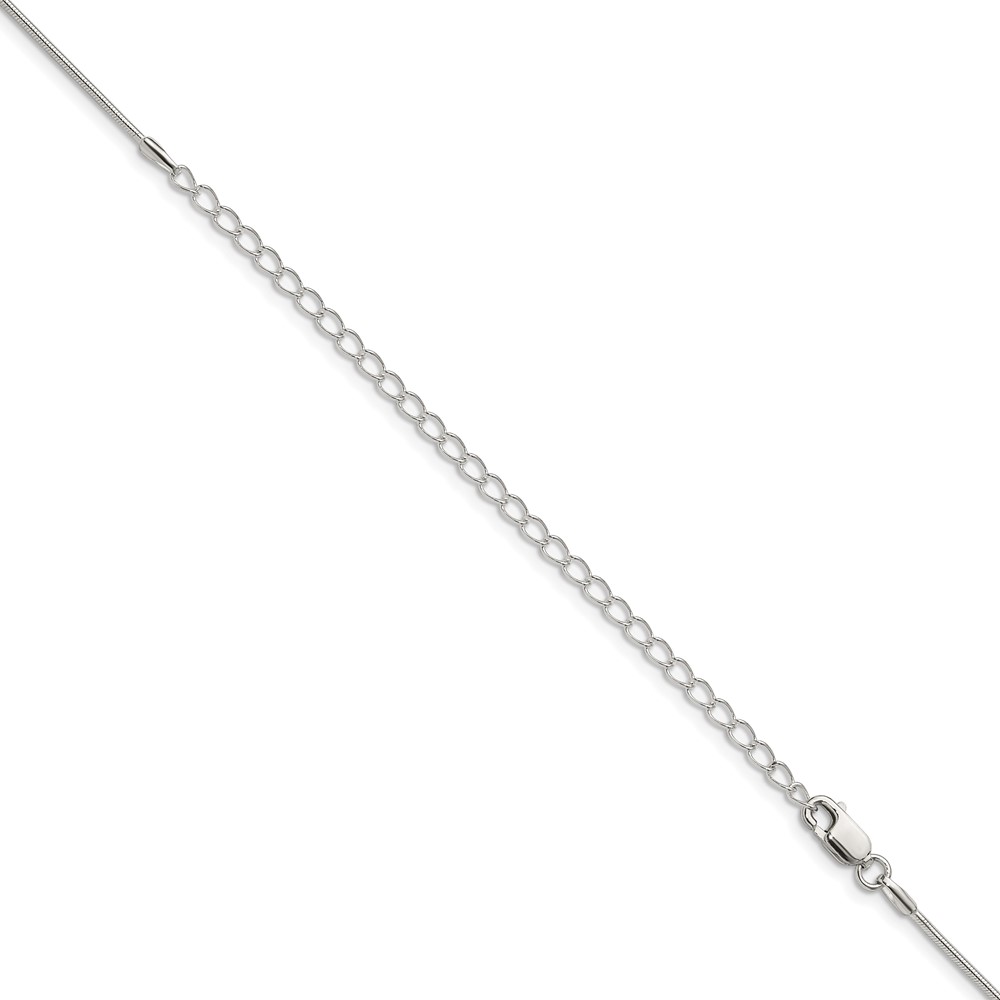 Sterling Silver 1mm Snake Chain w/4in ext. (QSN030E-22)