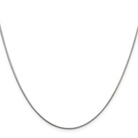 Sterling Silver Rhodium-plated 1mm Round Snake Chain view 2