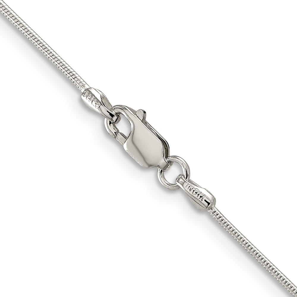 Sterling Silver Rhodium-plated 1mm Round Snake Chain (QSN030R-16)