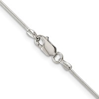 Sterling Silver Rhodium-plated 1mm Round Snake Chain view 3