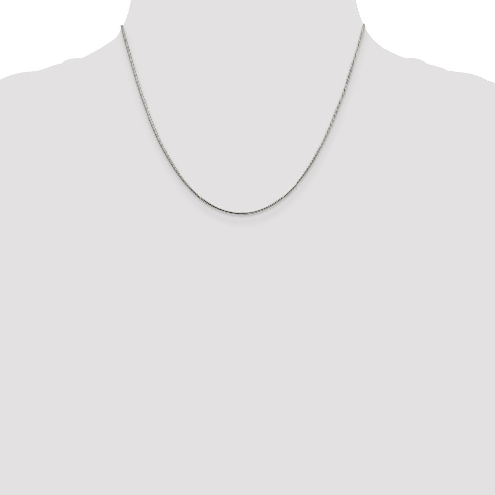 Sterling Silver Rhodium-plated 1mm Round Snake Chain (QSN030R-18)