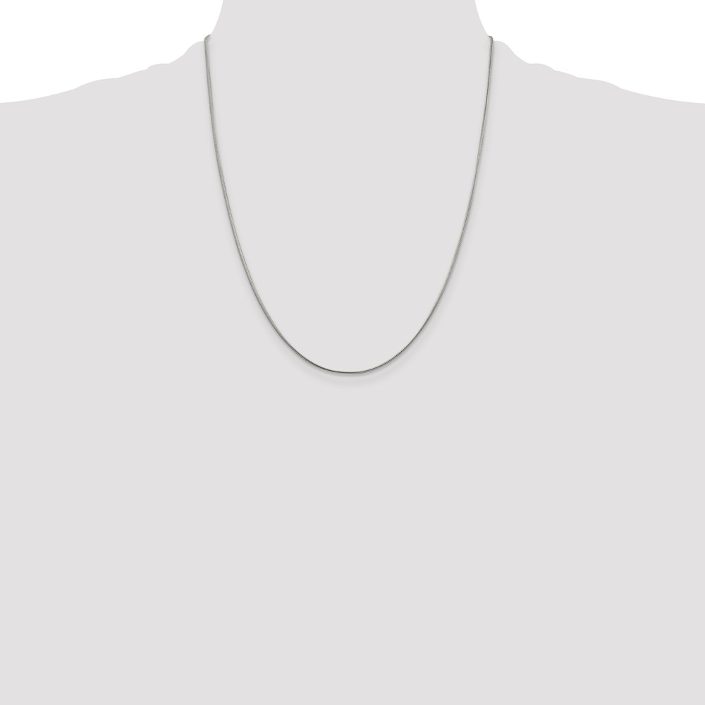 Sterling Silver Rhodium-plated 1mm Round Snake Chain (QSN030R-22)