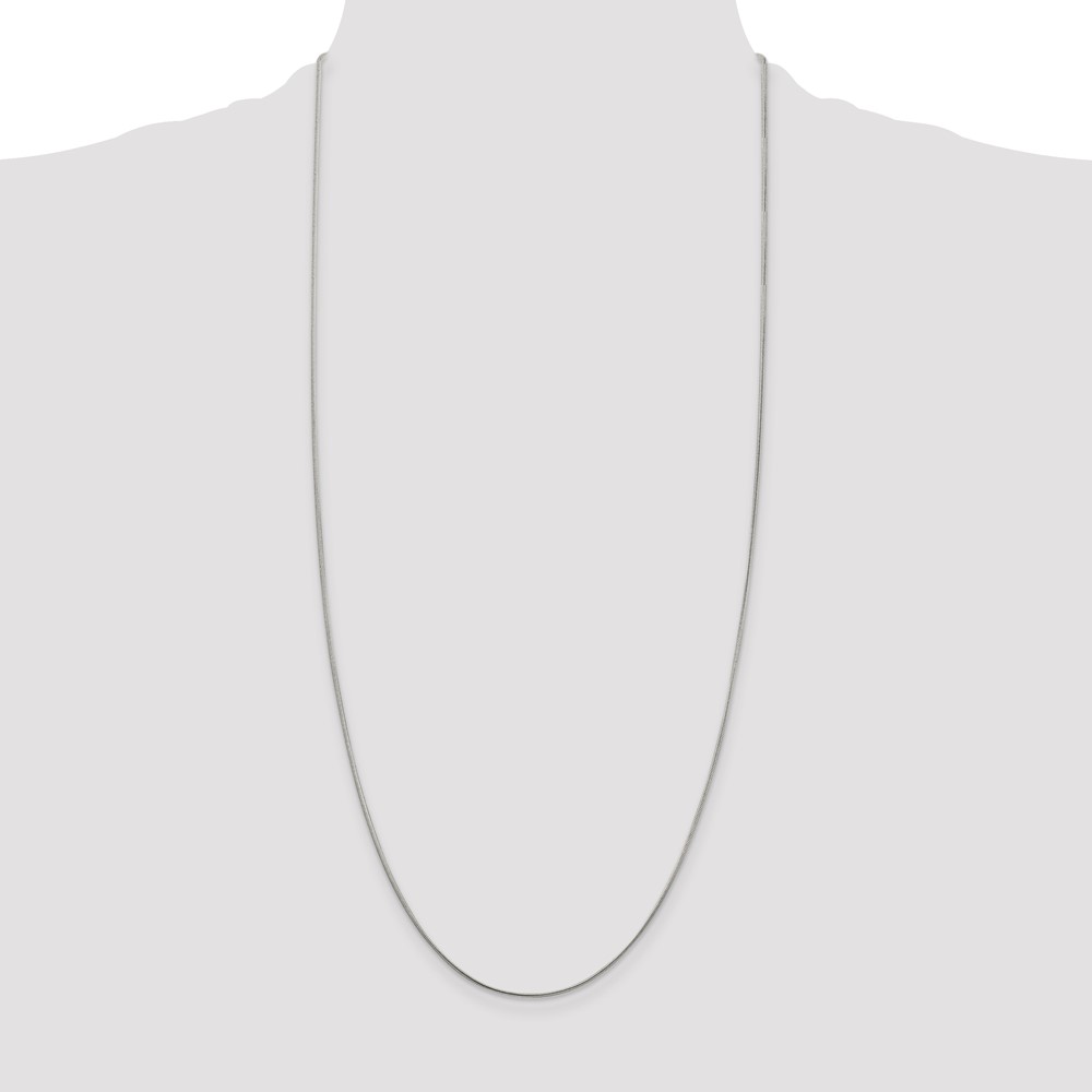 Sterling Silver Rhodium-plated 1mm Round Snake Chain (QSN030R-30)