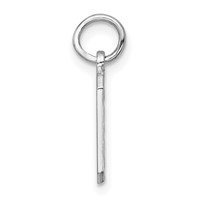 Sterling Silver Rhodium-plated Diamond-cut #6 Charm view 2