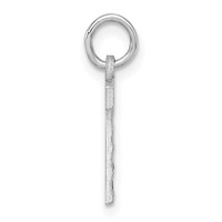 Sterling Silver Rhodium-plated Diamond-cut #7 Charm view 2