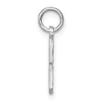 Sterling Silver Rhodium-plated Diamond-cut #8 Charm view 2