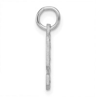 Sterling Silver Rhodium-plated Diamond-cut #9 Charm view 2