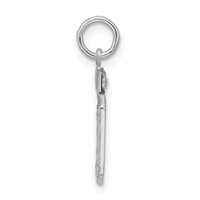 Sterling Silver Rhodium-plated Diamond-cut #10 Charm view 2