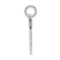 Sterling Silver Rhodium-plated Diamond-cut #14 Charm view 2