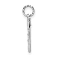 Sterling Silver Rhodium-plated Diamond-cut #19 Charm view 2