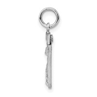 Sterling Silver Rhodium-plated Diamond-cut #20 Charm view 2